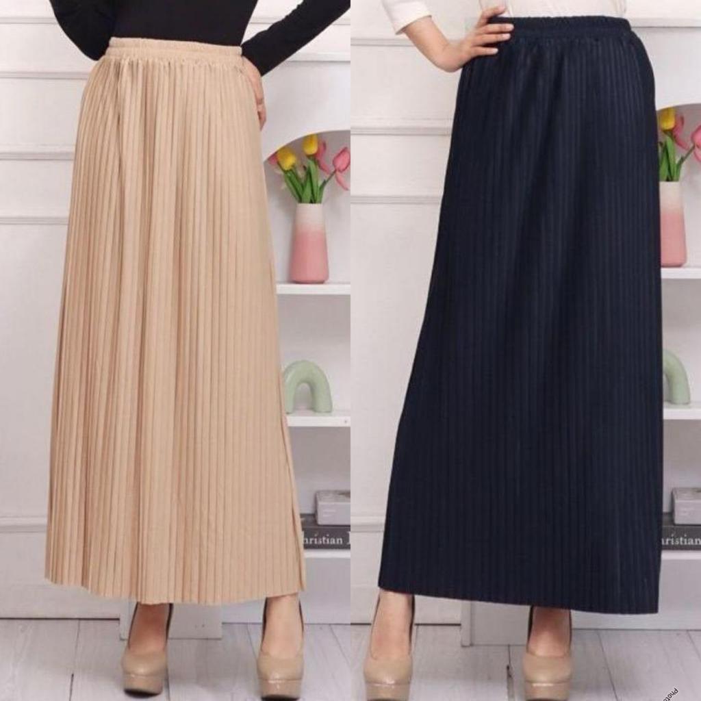 Yurika Skirt Rok plisket Lidi / Rok Plisket Panjang / Bawahan Wanita / Rok Wanita Terlaris