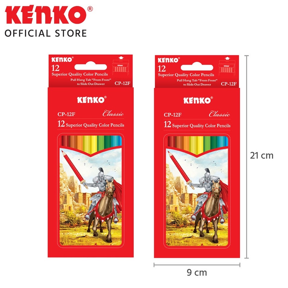 

etBest SOS Pensil Warna KENKO 12 Warna CP12F Panjang Pensil MewarnaiColoring Pencil V8