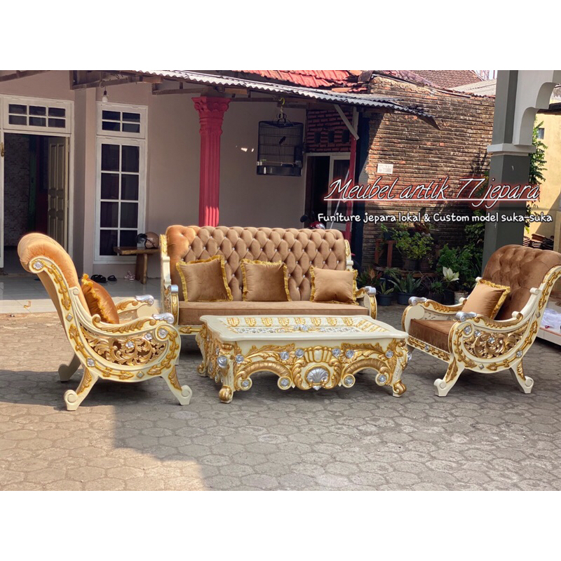 Kusi tamu rafi ahmad / sofa tamu kayu jati / sofa jepara