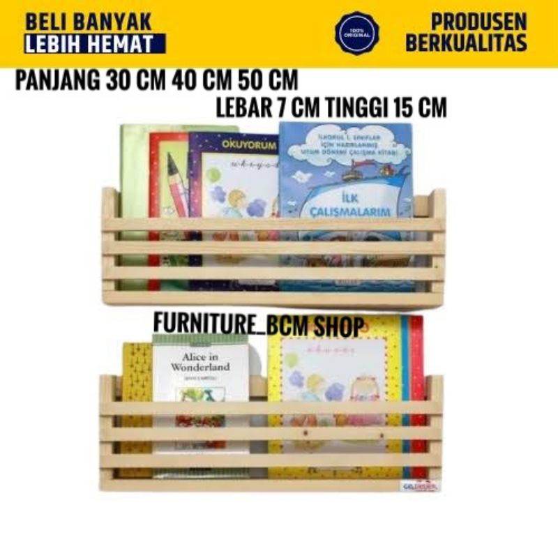 RAK BUKU ANAK TEMPEL DINDING RAK BUKU TEMPEL MODERN RAK BUKU BACA ANAK RAK BUKU SERBAGUNA RAK DEKORA
