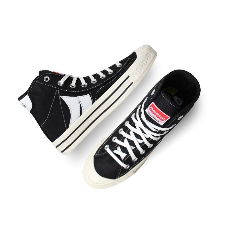 SEPATU DORKS BLACK WHITE HIGH