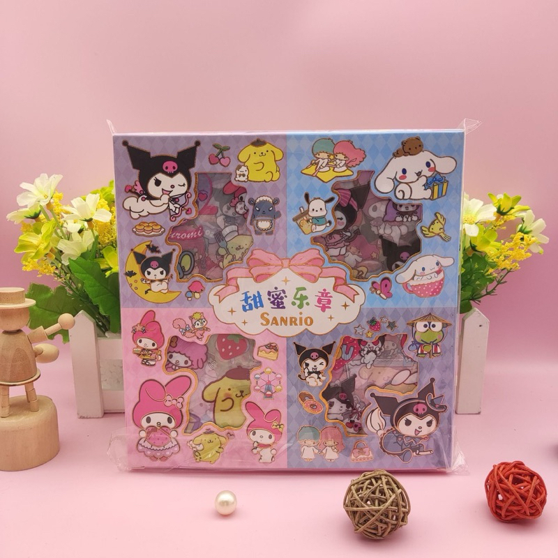

New Sticker Sanrio Karakter Kuromi Melody Cinnamorol Stiker Label Hp Buku Diary Isi 100 Lembar