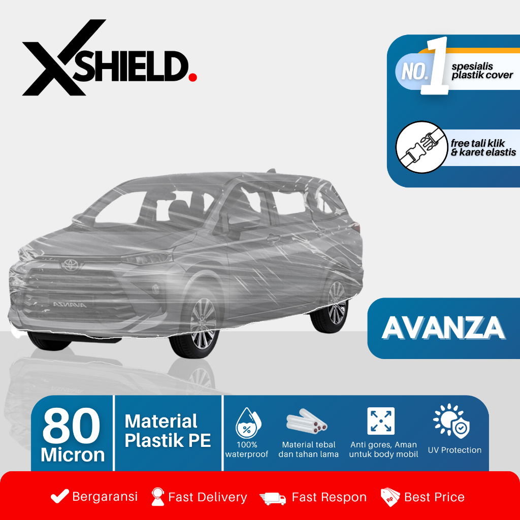 Cover Mobil Avanza Transparan Tipe Plastik PE Sarung Penutup Mobil Avanza Veloz 2018 2022 2023 2024