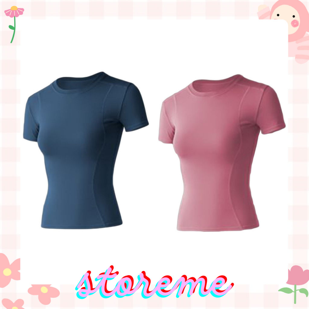 •Storeme.id•BJ1137 Baju Kaos Pakaian Olahraga Sport Wanita Baju Senam Gym Yoga Wanita