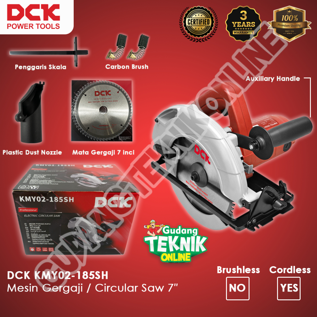 Mesin Circular Saw 7" KMY02-185SH DCK / Mesin Sirkel Serkel Gergaji Potong Kayu 7 Inch KMY 02-185SH 