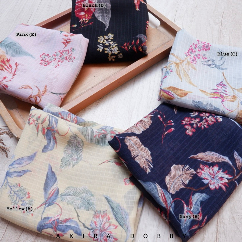 {BARU KAINNYA SAJA} HIJAB AURORA HIJAB MOTIF DAUN PISANG SEGIEMPAT UKURAN 115x115cm- AKIRA DOBBY KER