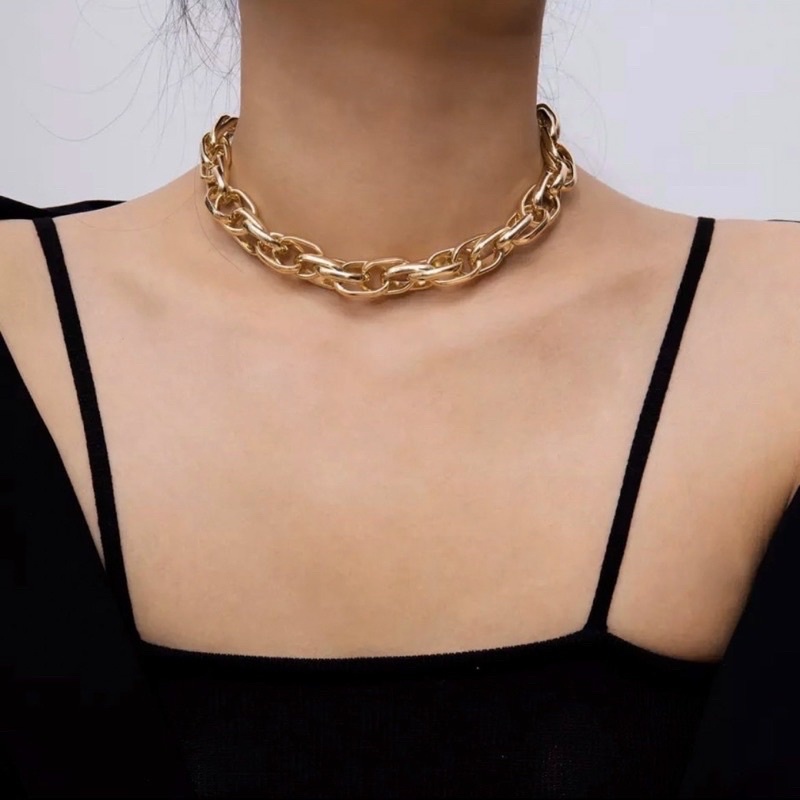 Kalung Double Bold Chain Necklace Kalung Rantai Retro Choker (K20)