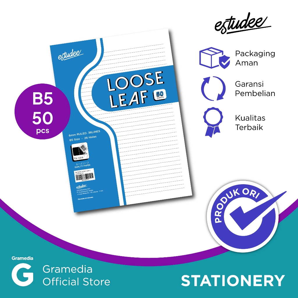 Loose Leaf Estudee I Garis B5 50