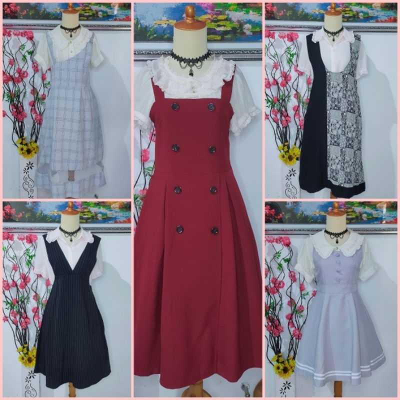 NEW ARRIVAL !! 9.9 JP / Overall rok / overall dress preloved / jumper / jumpskirt [KODE 884]