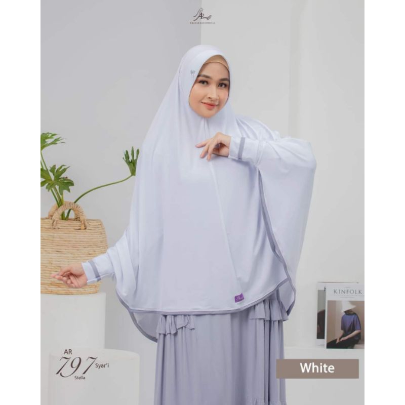 PROMO HIJAB UMROH DAN HAJI WARNA PUTIH BERSIH BERLENGAN