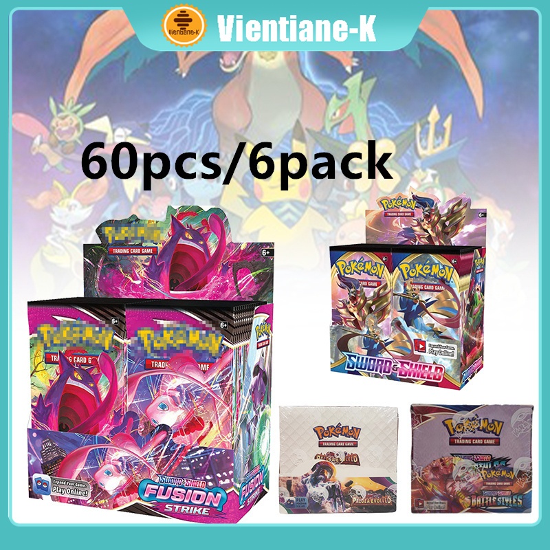 60pcs Kartu Pokemon Tcg / Pokemon Cards Tcg English Booster Pack Card Inggris Asli Untuk Tcg Pokemon
