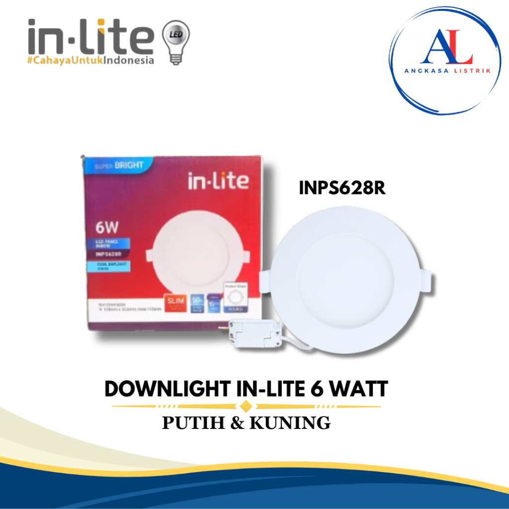 LAMPU DOWNLIGHT / PANEL LIGHT LED INLITE INPS628R 6 WATT