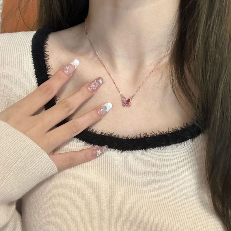 Kalung liontin kupu kupu asesoris wanita korea kalung kupu kupu aksesoris kalung korea motif kupu ka