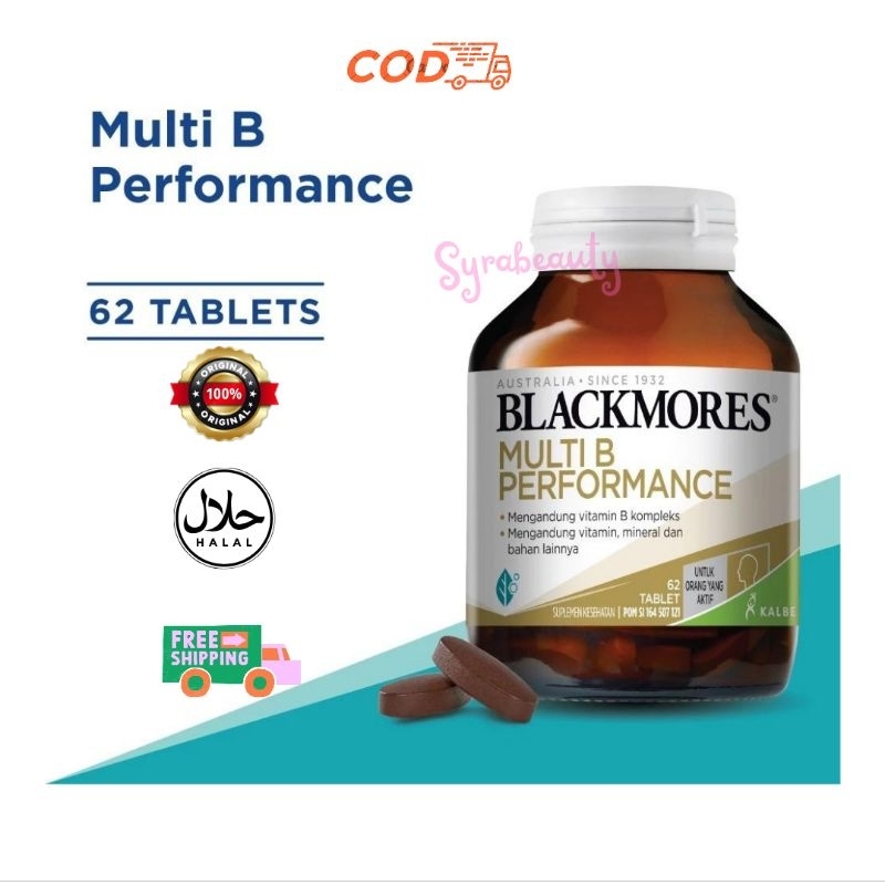 BLACKMORES MULTI B PERFORMANCE 1Tablet Sehari isi 30 dan 62cpsul (Bantu jaga kesehatan Aktif) BPOM