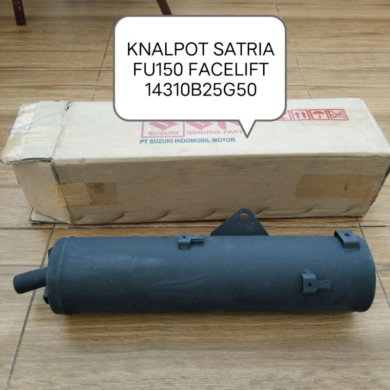 KNALPOT SATRIA FU 150 FACELIFT TAHUN 2013-2015 BODY MUFFLER EURO3 BLACK ORIGINAL SGP