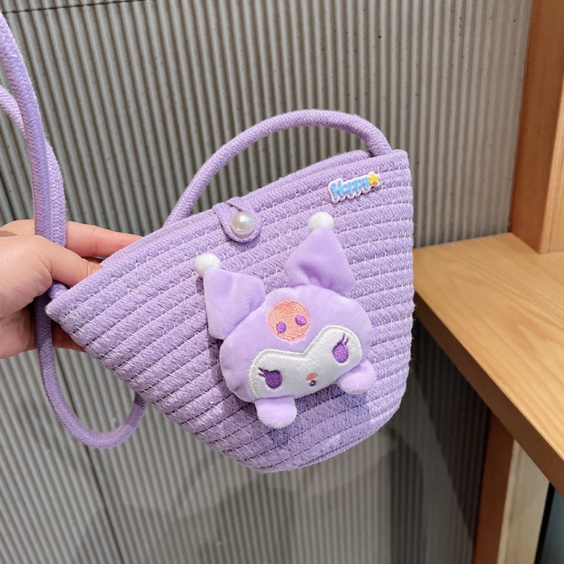 Tas slempang sling bag rajut anak perempuan motif doll/Tas Selempang Anak Bahan Rajut