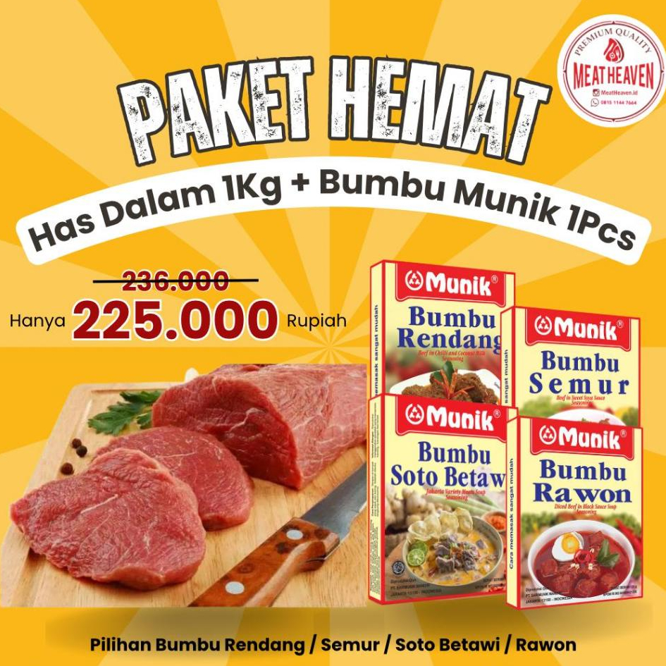 

Paket Hemat Has Dalam 1Kg + Bumbu Munik 1Pcs