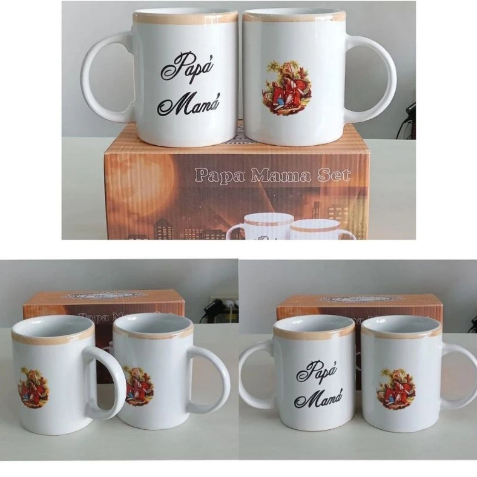 Gelas papa mama 2 pcs/mug couple papa mama/cangkir papa mama