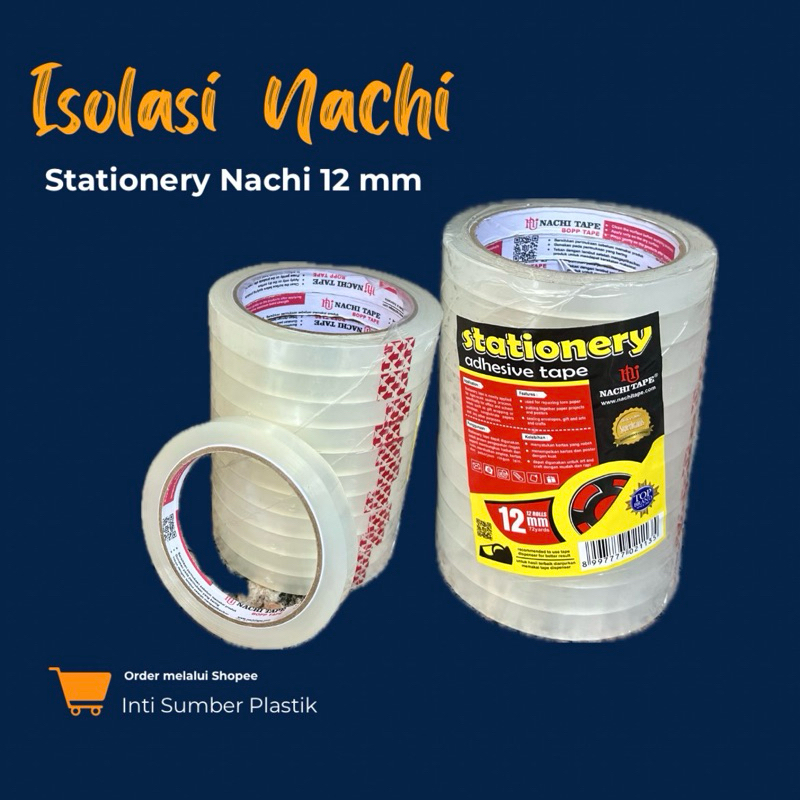 

Isolasi/Lakban Merk Nachi Stationary 12mm x 72 Yard Bening/Transparant Kualitas Premium.