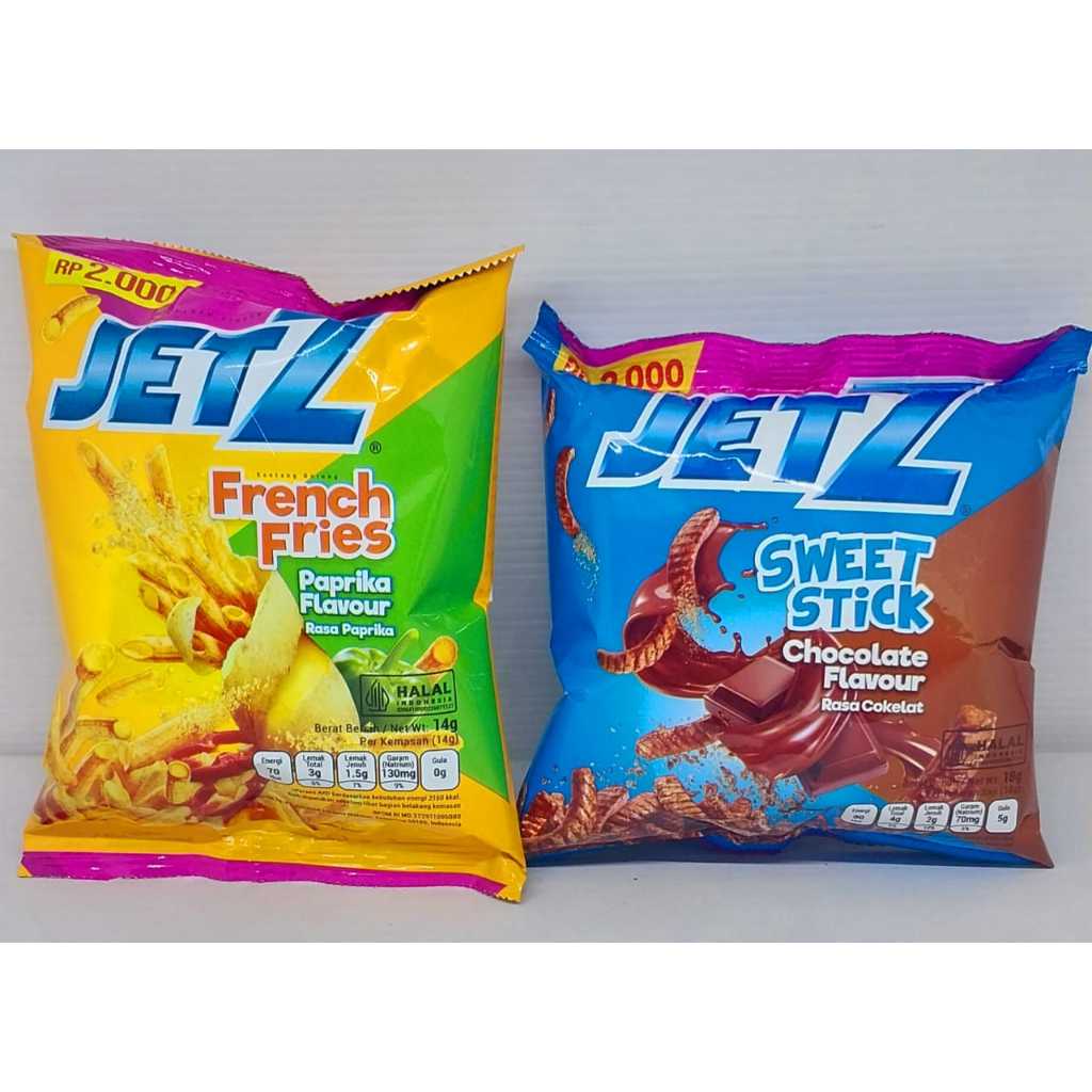 

Chiki JETZ Varian Coklat dan French Fries 1 Renceng/Rencengan Isi 10 pcs