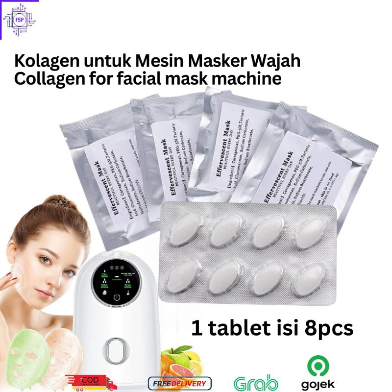 Kolagen Untuk Mesin Masker Wajah 1 Tablet Isi 8pcs Kecantikan Collagen