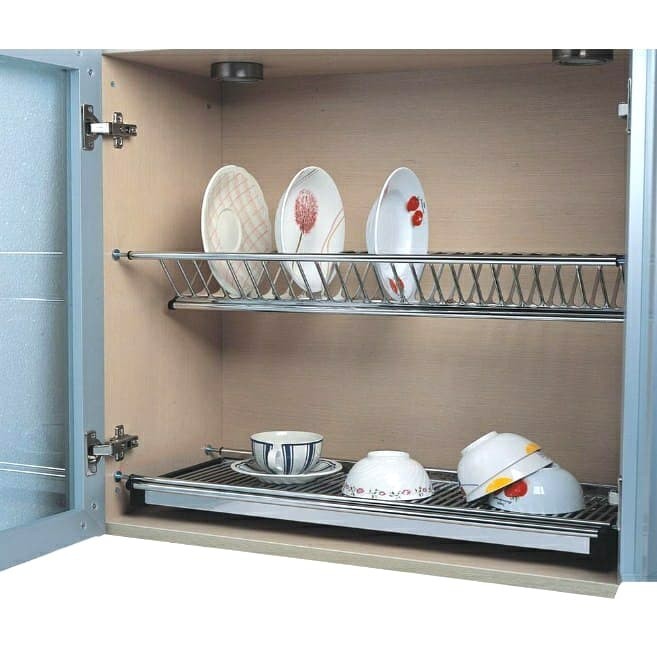 Unik Rak Piring Gantung Gelas Atas Dapur Stainless Kitchen Set Huben Twin Klassen