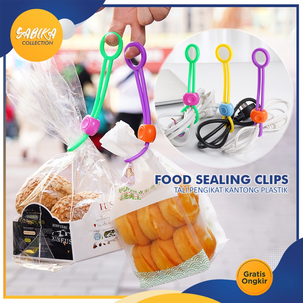 Klip Tali Penyegel Makanan Tali Pengikat Sealer Kantong Plastik Makanan Warna Warni