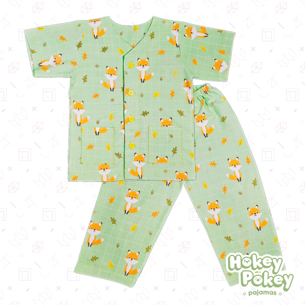 Setelan Baju Tidur Piyama Anak Tanpa Kerah Motif Fox