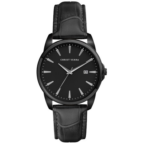 Jam Tangan Wanita Tali Kulit Christ Verra CV 12073L-26 BLK