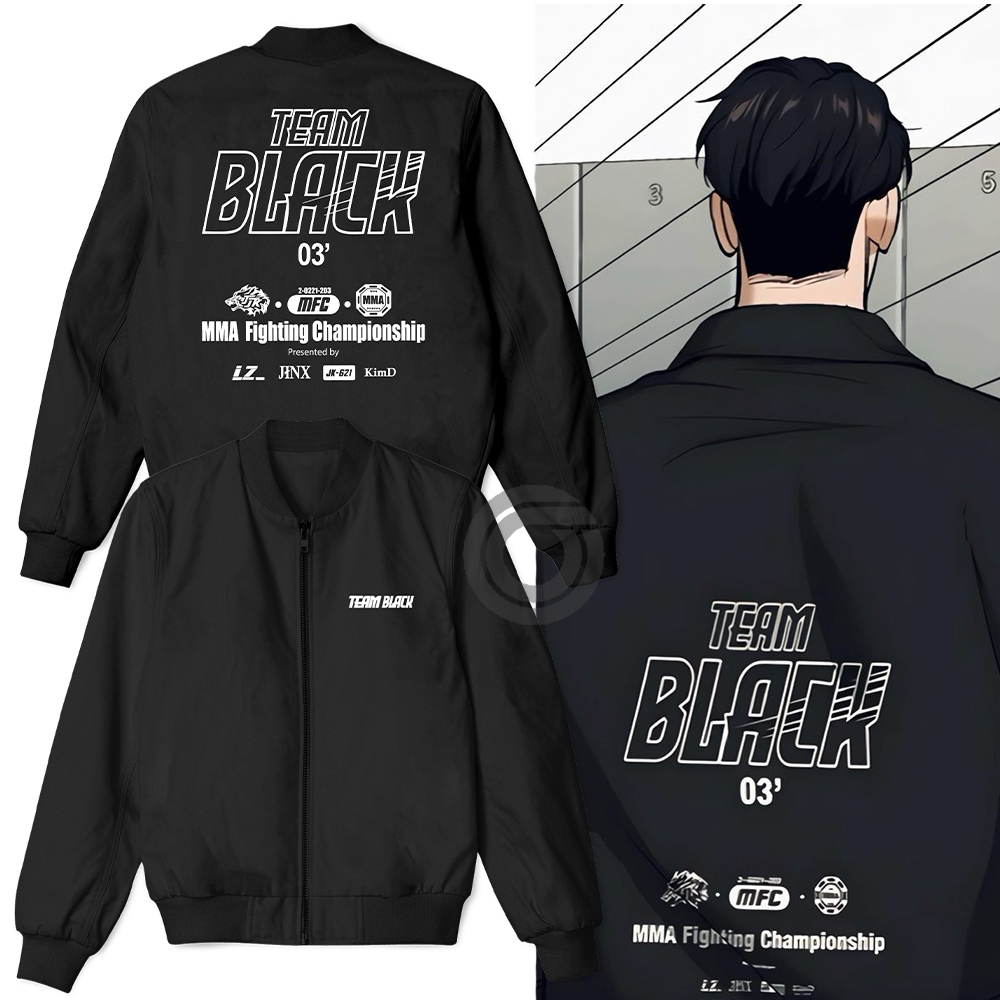 Jaket Jaekyung Team Black Jinx / Tracksuit Team Black Gym Manhwa Jinx