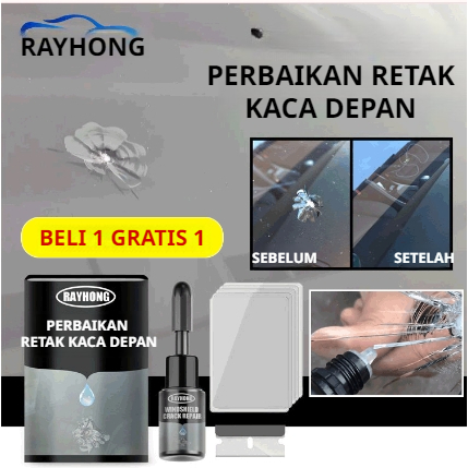 【Beli 1 Gratis 1】Lem Kaca Mobil Anti Retak Windshield Repair Kit/Perbaikan Retak Kaca Depan/Cairan P