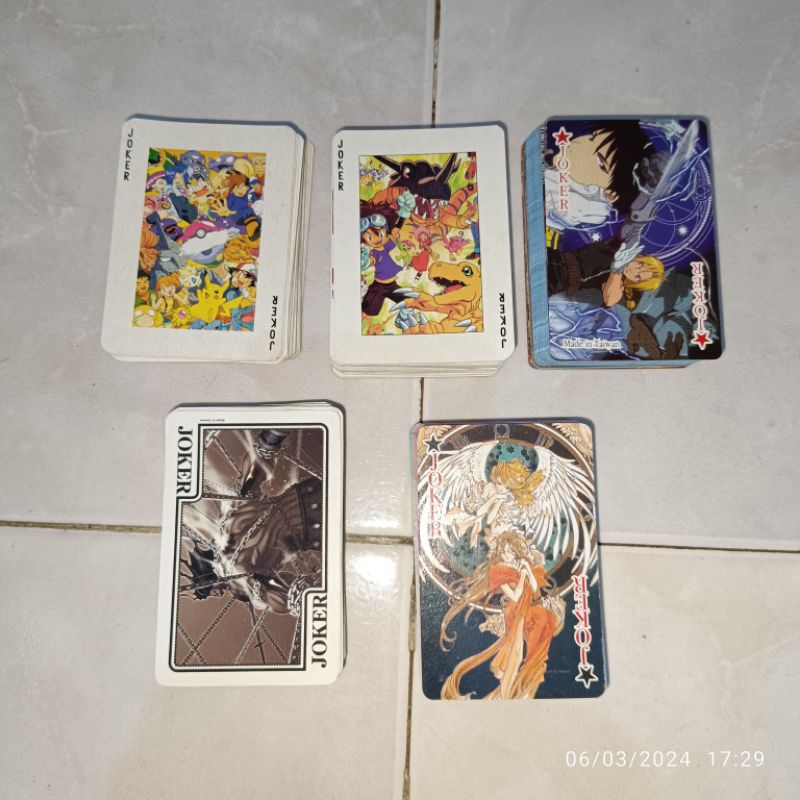 kartu remi / poker POKEMON / DIGIMON / FULL METAL ARCHEMIST / FATE ( STAY NIGHT) / ALL! MY GODDESS