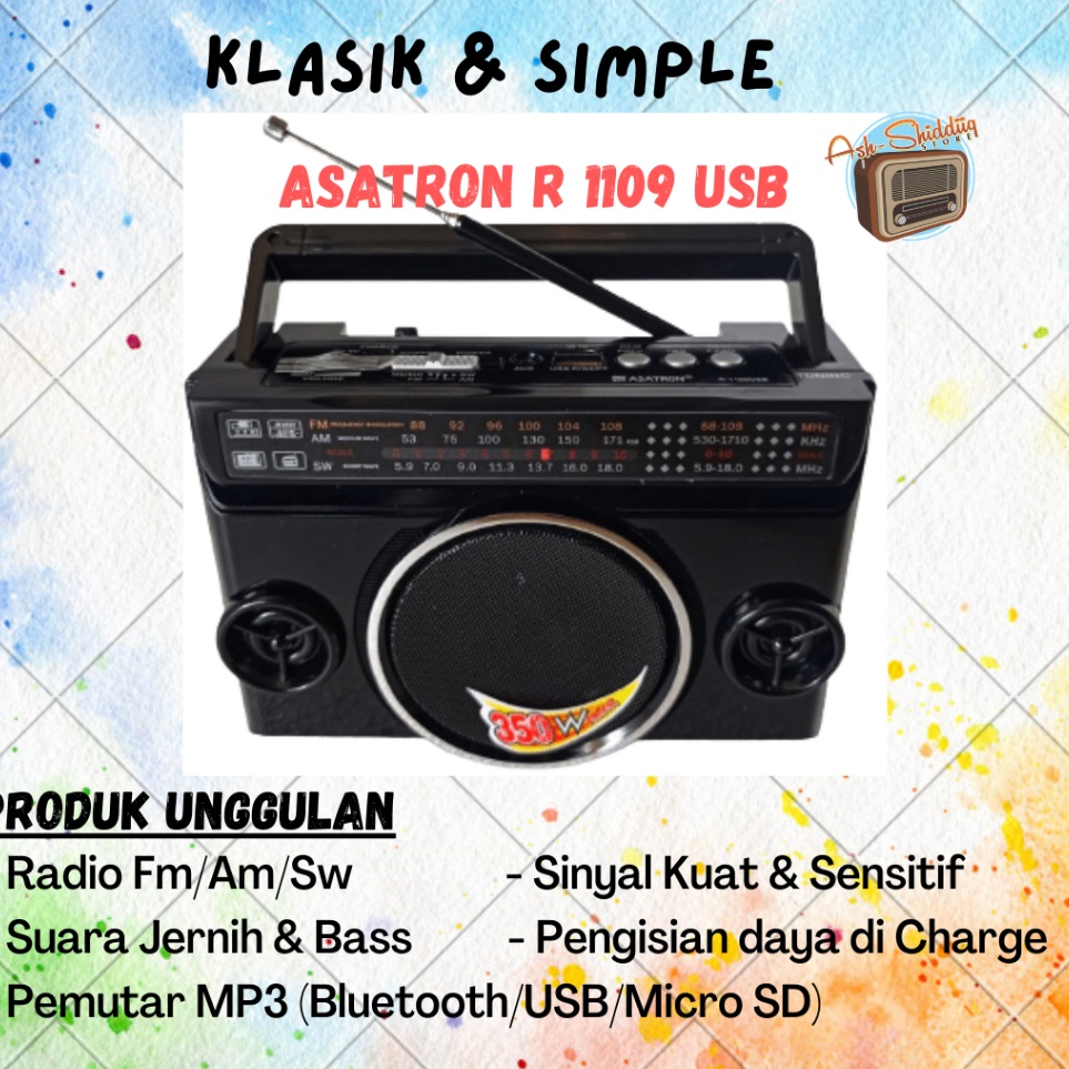KODE J92E Radio FM AM SW ASATRON R 119 USB  BLUETOOTH  1 ORI