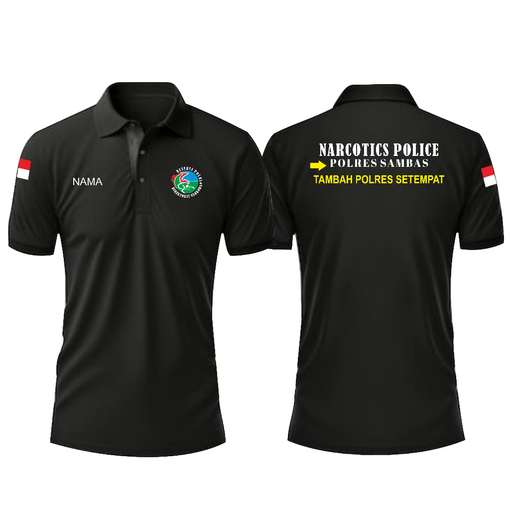 Polo Shirt Polisi Narkotika // Kaos Kerah narcotics Police // Kaos Polo Reserse Narkoba - Baju Kerah