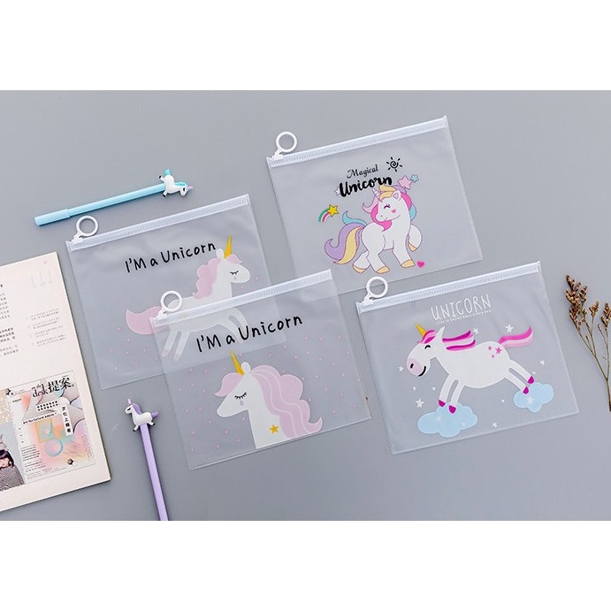 

READY STOK Ennwen PF7 Unicorn A5 Stationery File Folder Tempat Pensil