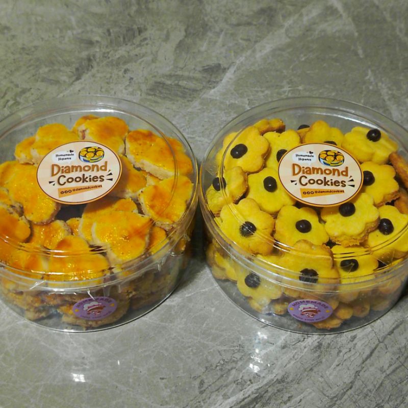 

【 DIAMONDCOOKIES 】PAKET BUNDLING JUMBO 2!! ( Kacang - Bunga Coklat ) • WISMAN • Premium • Mika Bulat • Isi 2 Mika Bulat