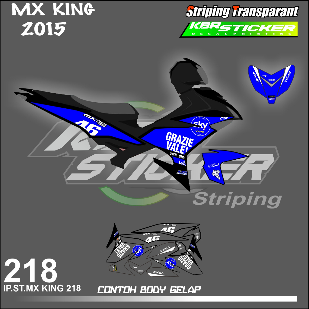 MX KING 150 2015 (COD) STIKER STRIPING MOTOR YAMAHA MX KING HOLOGRAM DAN TRANSPARAN
