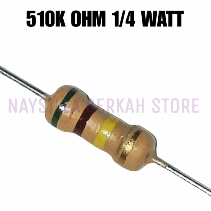100X RESISTOR 510K OHM 1/4W - DAPAT 100 PCS RESISTOR