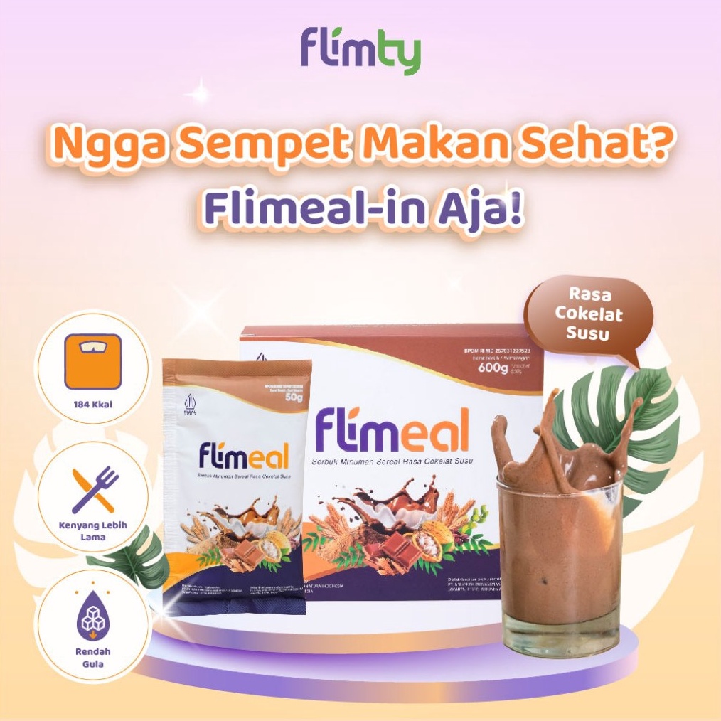 

Terlaris Flimeal Meal Replacement 1 Box isi 12 sachet Coklat Susu