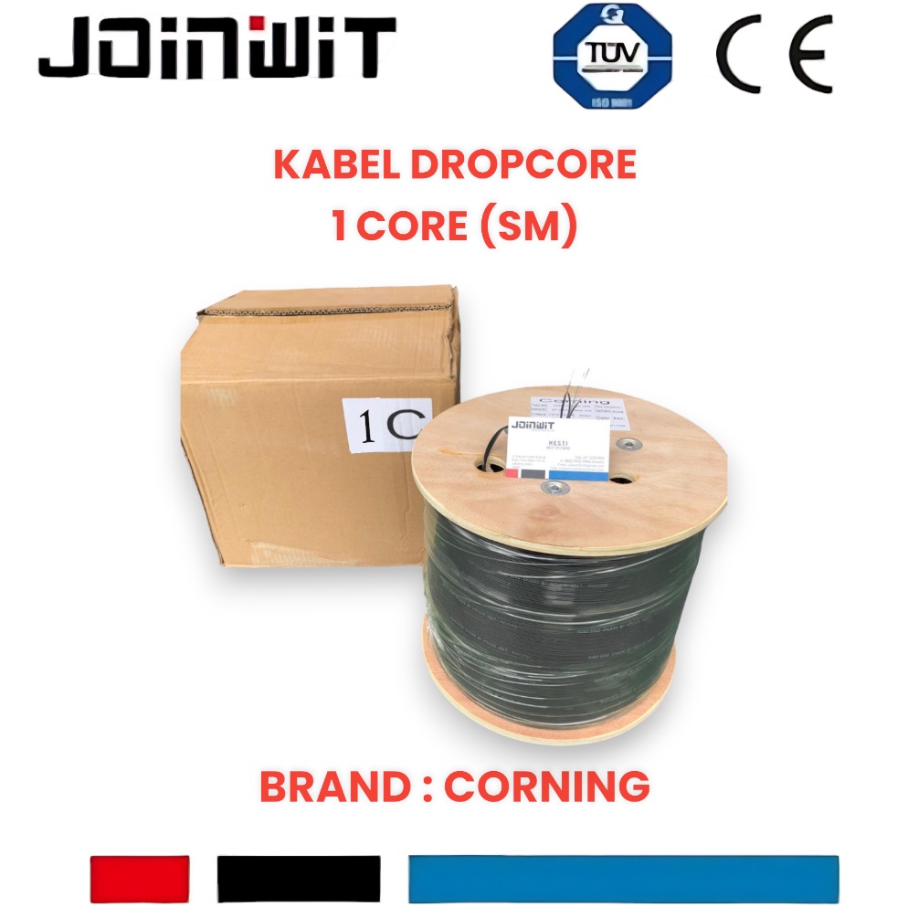 Harga TERMURAAH Kabel Dropcore 1 core Wire 1 ROLL 3 SLING Dropcable Fiber Optic 1 2 4 Core KABEL FO