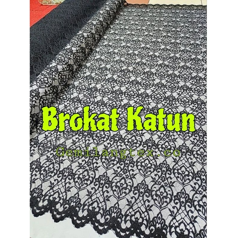 Kain Brokat katun Meteran / Brokat katun lembut / bahan kebaya pengantin