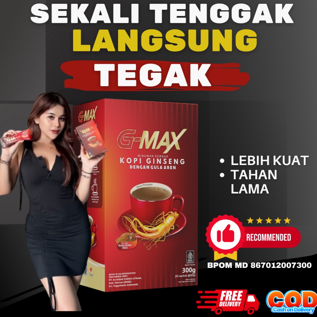 

Terlaris Gmaxx 1 Box isi 1 Sachet Kopi penambah Stamina Pria Original extra gingseng Tersertifikasi BPOM