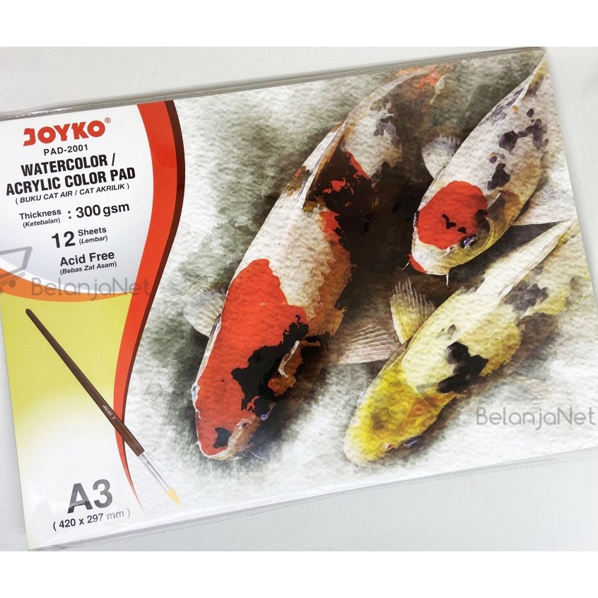 

Buku Cat Air Akrilik Joyko Pad21 A3 3 gsm 12Lembar Watercolor Pad
