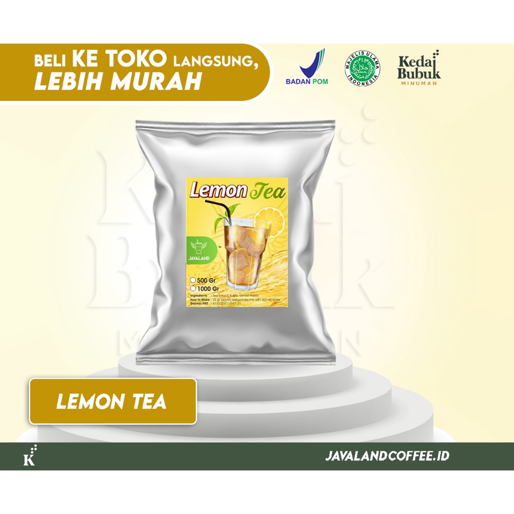 

Terlaris Javaland Bubuk Minuman Varian Tea Teh 1Kg Rasa Lemon Tea Lychee Leci Tea Strawberry Tea Mango Mangga Tea Flavour Tea