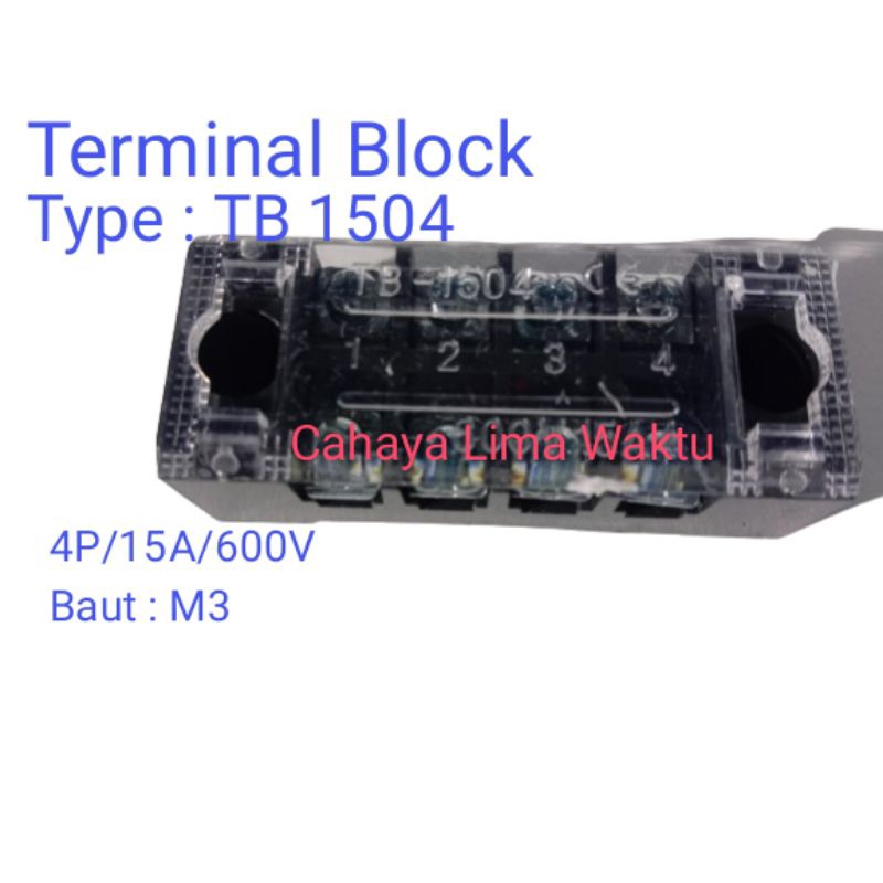Terminal Block Blok 15A 4P (TB 1504 ) 600V