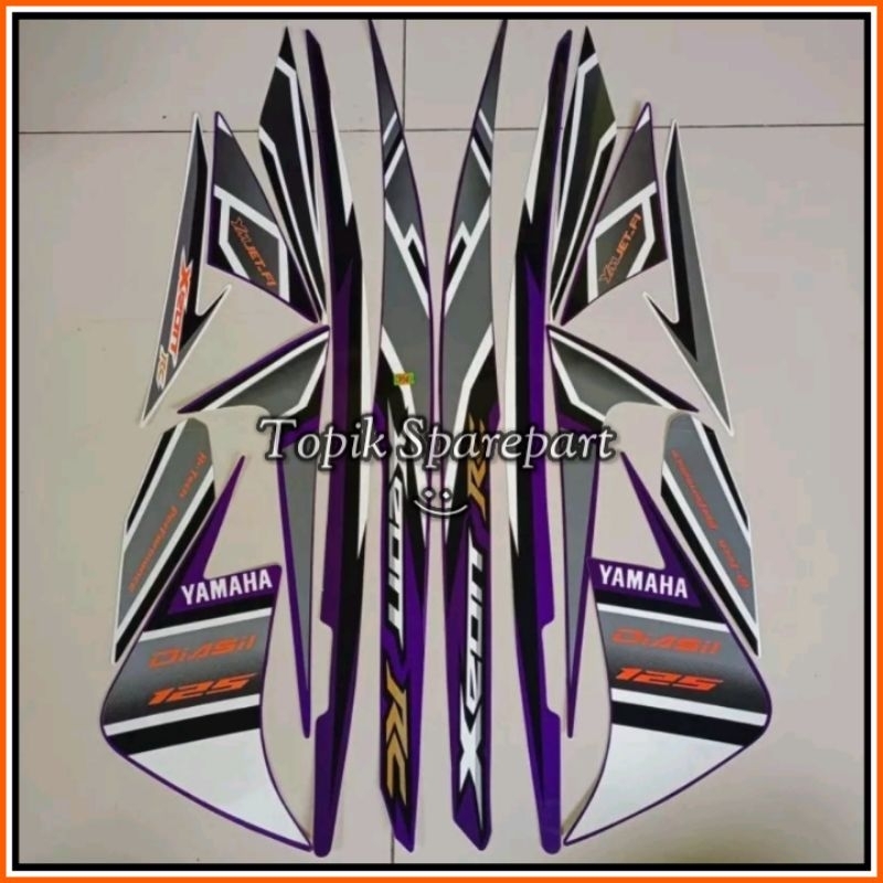 stiker striping Yamaha Xeon rc 2013 ungu Lis body standar original