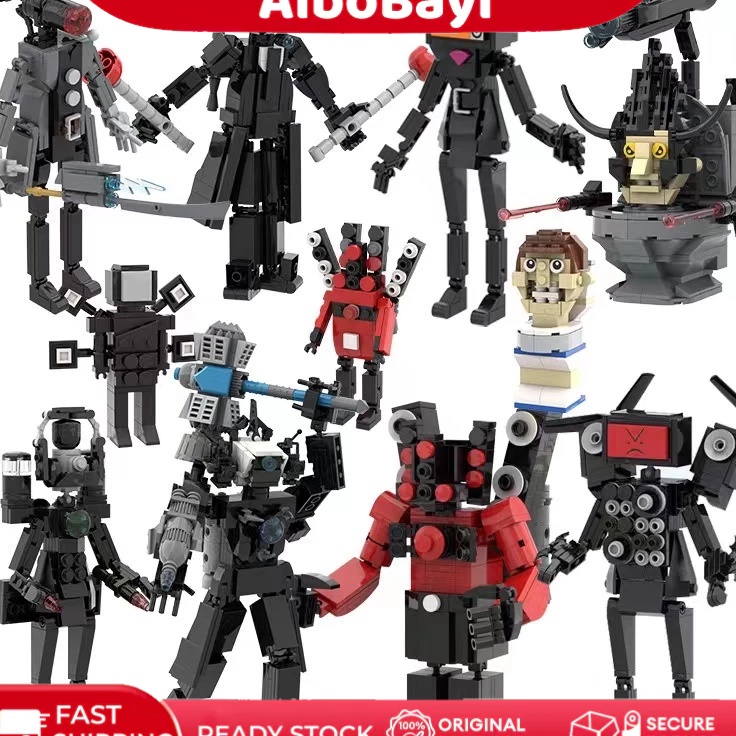 CODMainan Skibidi Toilet Siren Head Figure Pajangan Figure Mainan Anak Skibidi Toilet Set isi Mainan