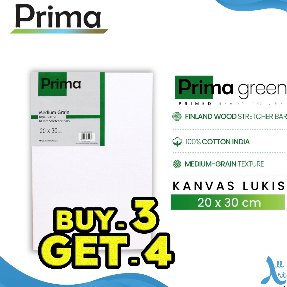 

Prima Green 2x3cm Cotton Canvas