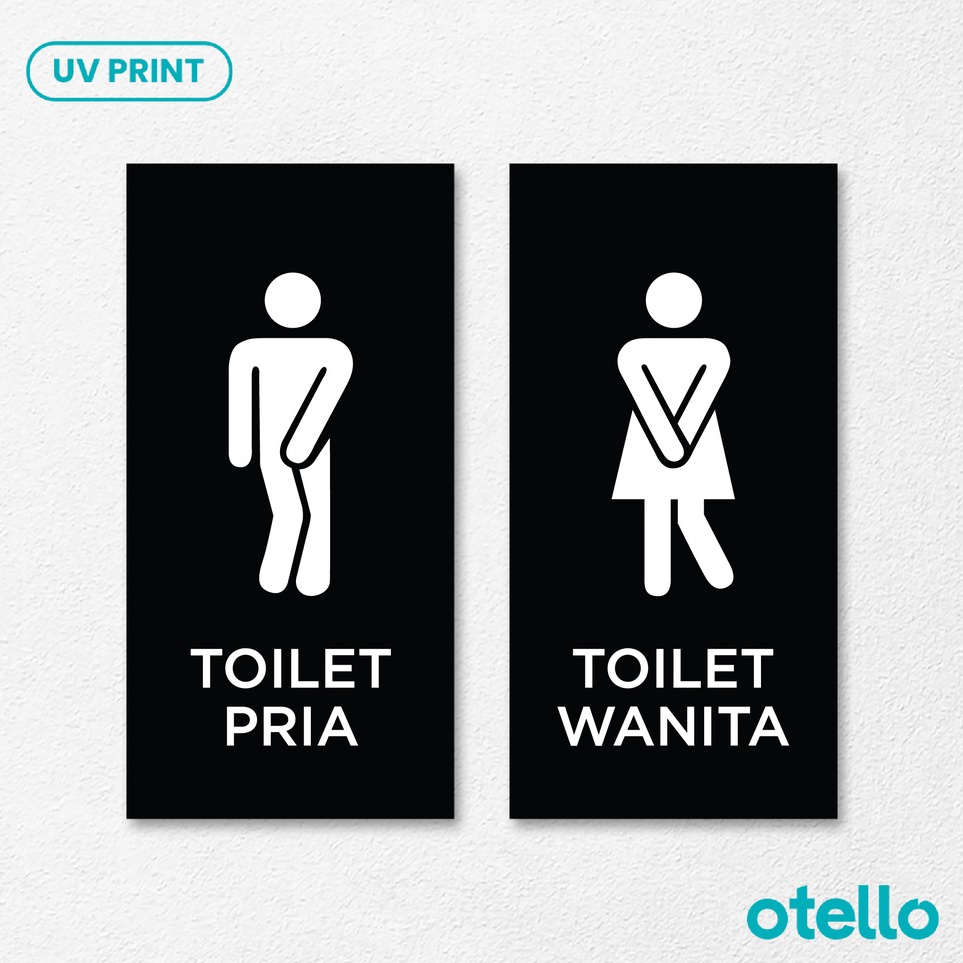 

Sign Toilet Icon Kebelet Pria Wanita Minimalist Signage Acrylic Restroom WC Modern Akrilik Penanda Nama Ruang Akrilik Print