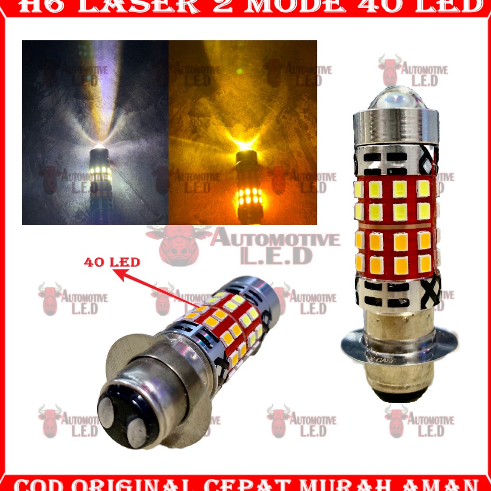 Serbuuuu LAMPU H6 LASER LS3 MONSTER LED MOTOR H6 LASER 2 WARNA  LED H6 LASER MOTOR UNIVERSAL  BOHLAM
